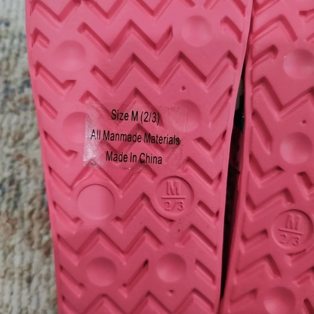 West Loop Girl's Strawberry Print Slide Sandals Size‎ 2/3